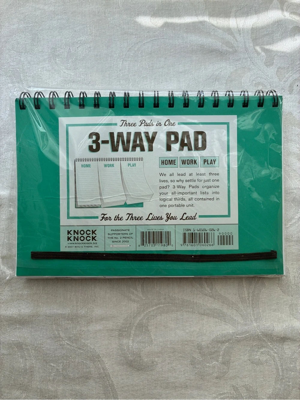 NWT 3-Way Pad Home/Work/Play—Three Pads in One Spiral Bound 9” x 6”